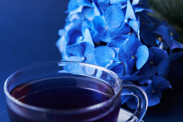 cup of butterfly pea tea