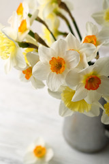 Spring flowers in jug