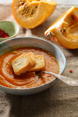 Pumpkin soup for Halloween