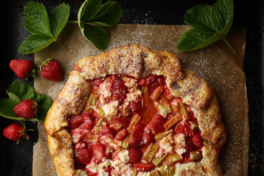 Strawberry And Rhubarb Galette