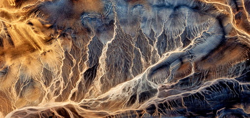 electric storm, abstract photography of the deserts of Africa from the air, bird's eye view,...