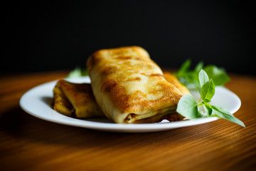 fried thin pancakes stuffed