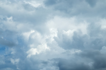 Summer sky and beautiful sun in blue sky with clouds.