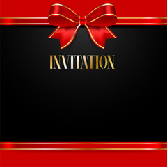 Invitation with red bow