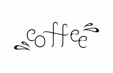 Coffee hand lettering text. Isolated on white background