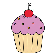 sweet cupcake pastry icon