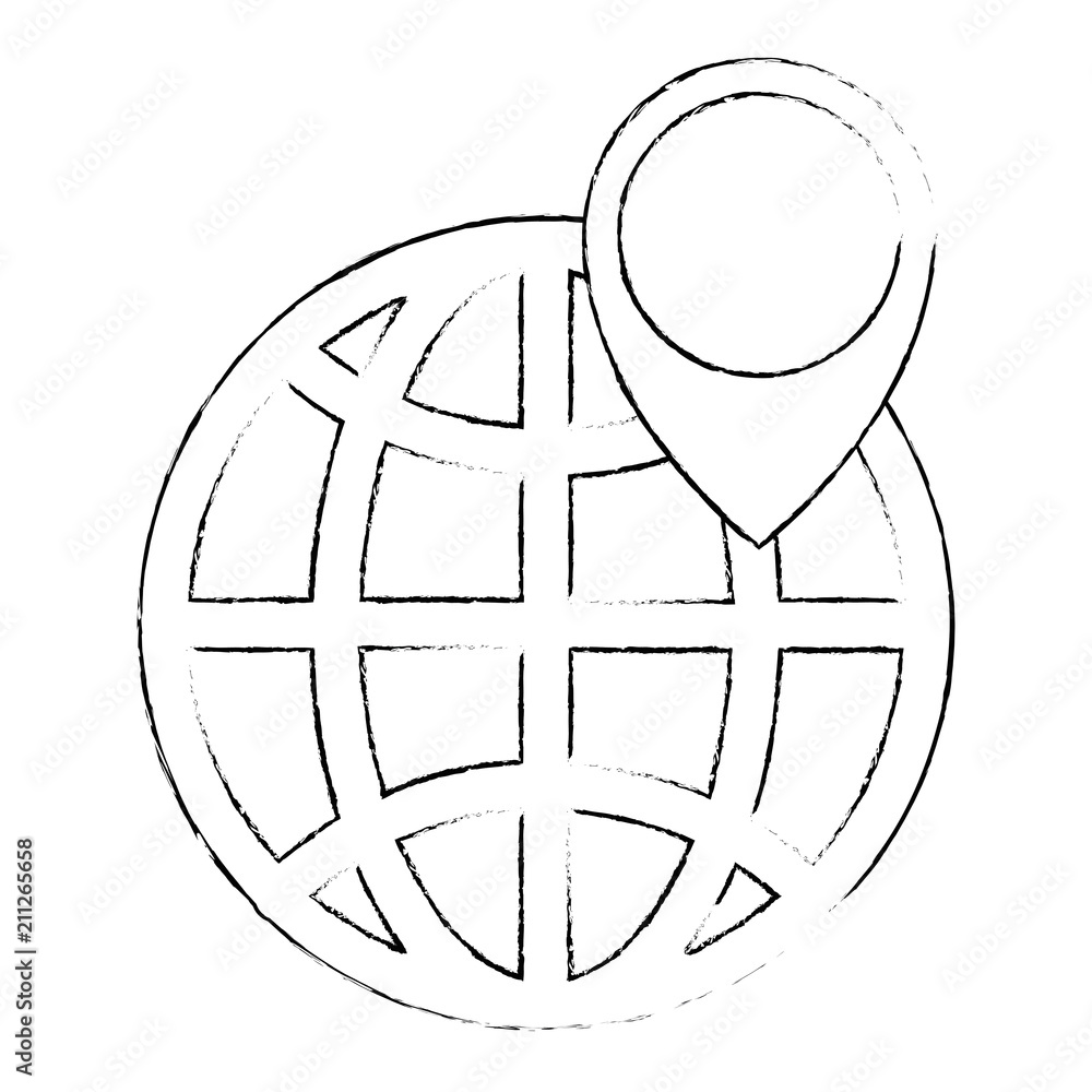 Poster sphere planet with pin pointer
