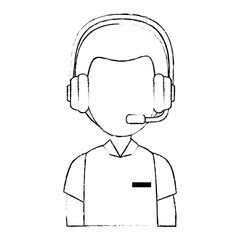 logistic worker with headset character