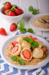 Stuffed strawberry dumplings