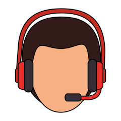 logistic worker with headset head character