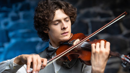 handsome guy with a violin