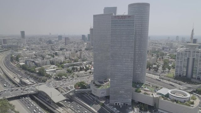 Aerial view on Tel Aviv 4k footage d-cinelike ungraded flat