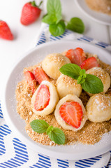 Stuffed strawberry dumplings