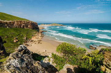 Robberg Nature Reserve, landscape wonderful beach and indian ocean waves, Garden route, between Knysna and Plettenberg bay. South Africa