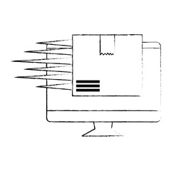 packing box carton with speed lines in computer