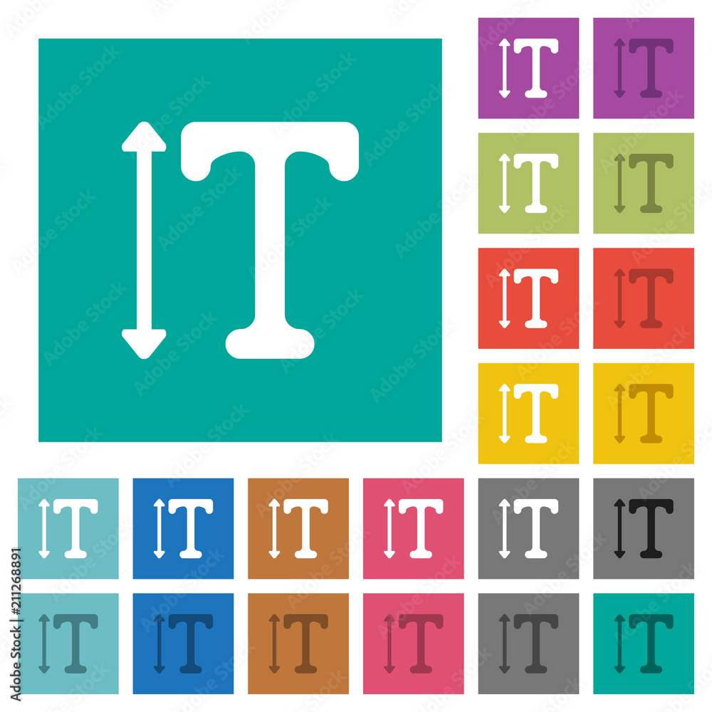 Poster adjust font height square flat multi colored icons