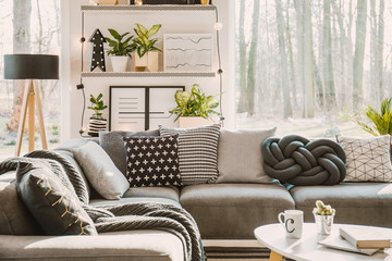 Patterned living room interior