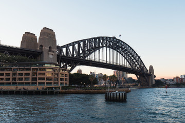 Sydney Harbour Bridge view after the sunset.
