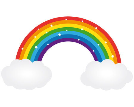 Beautiful rainbow illustration. Vector icon.