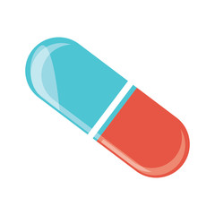 pill capsule icon over white background, vector illustration