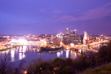 Panoramic view of Pittsburgh and the 3 rivers, Pittsburgh, Pennsylvania, USA