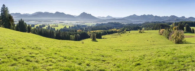 Foto auf Leinwand Panorama Landschaft im Allgäu in Bayern am Forggensee © Wolfilser