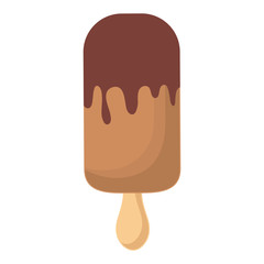 chocolate ice cream bar icon over white background, vector illustration