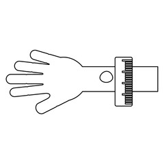 hand with blood drop icon over white background, vector illustration