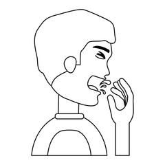 man with tuberculosis icon over white background, vector illustration