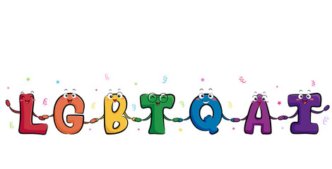 Mascot Lgbtqai Letters Illustration