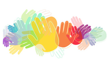 Kids Hands Rainbow Colors Illustration
