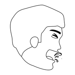 man with tuberculosis icon over white background, vector illustration