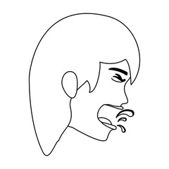 woman with tuberculosis icon over white background, vector illustration