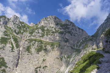 on the Road of 52 galleries, Veneto, Italy / Strada delle 52 gallerie (Road of 52 galleries) is a military trail built during World War I on the massif of Pasubio (Vicenza, Italy)