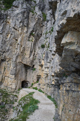 on the Road of 52 galleries, Veneto, Italy / Strada delle 52 gallerie (Road of 52 galleries) is a military trail built during World War I on the massif of Pasubio (Vicenza, Italy)