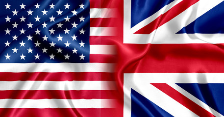 Flag United Kingdom and US silk