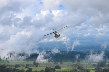 Fototapeta na wymiar Thai Air Force helicopter
