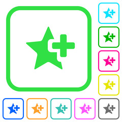 Obraz premium Add star vivid colored flat icons