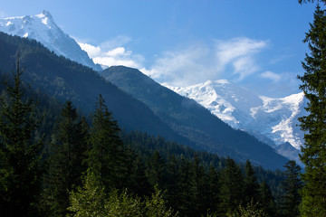 Bergpanorama, Aiguille du Midi & Mont Blanc Massiv, Frankreich
