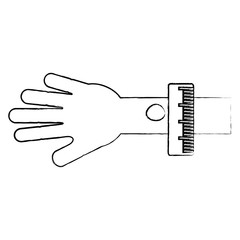 hand with blood drop icon over white background, vector illustration