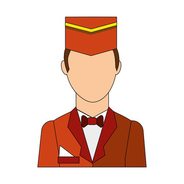 bellboy hotel worker isolated icon vector illustration design
