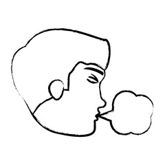 man coughing icon over white background, vector illustration