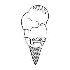 ice cream cone icon over white background, vector illustration