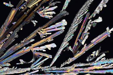 Colorful micro crystals in polarized light