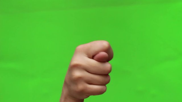 The fig sign is a mildly obscene gesture. Hand Gesture. Chroma Key Background