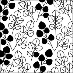 branch with leafs decorative pattern vector illustration design