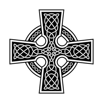 Celtic cross isolated national ornament.