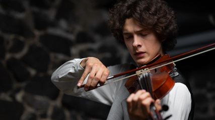 handsome guy with a violin