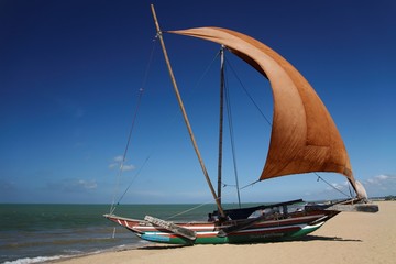 Traditional Oruwa fishing boat of Sri lanka