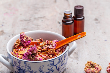 lavender body care products. Aromatherapy, spa and natural healthcare concept